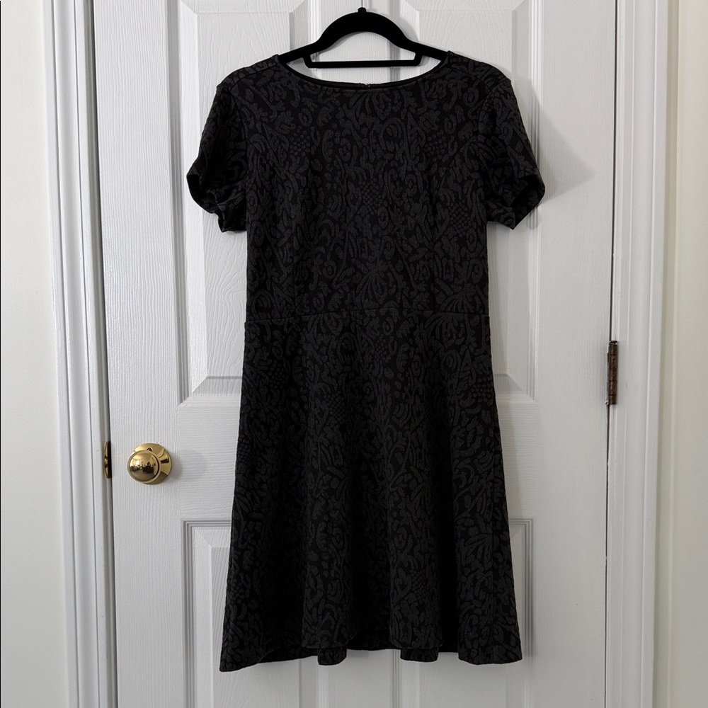 LOFT Black Textured Mini Dress